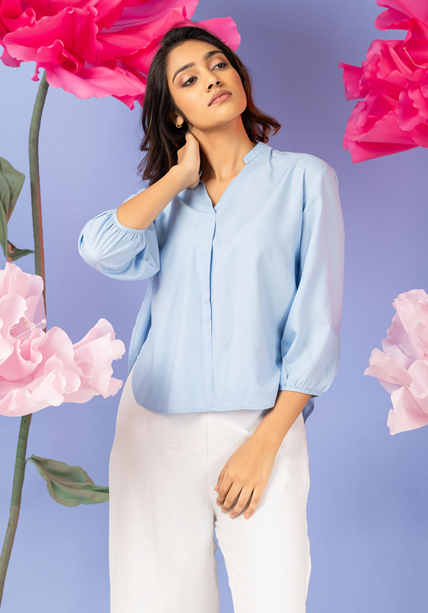DIARA BAGGY LIGHT BLUE BLOUSE